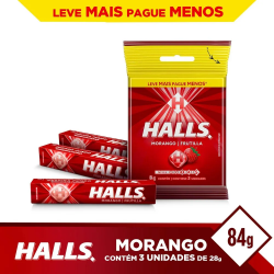 Drops Halls Morango Pacote (3X 28G)