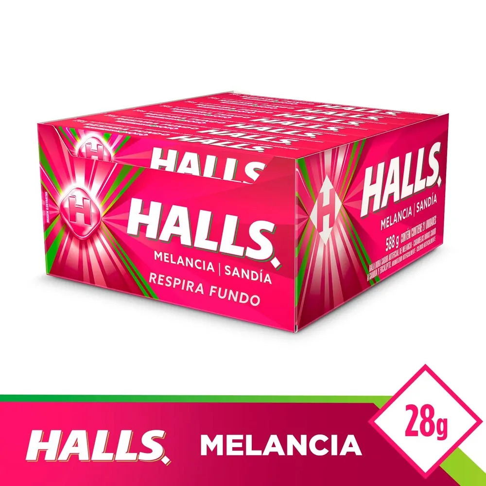 Drops Halls Melancia 21 unidades de 28Gramas