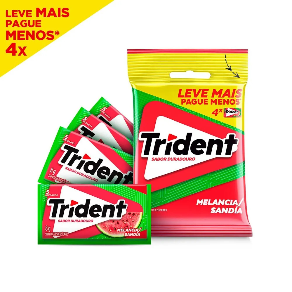 Goma de Mascar Trident Melancia Pct 4UN
